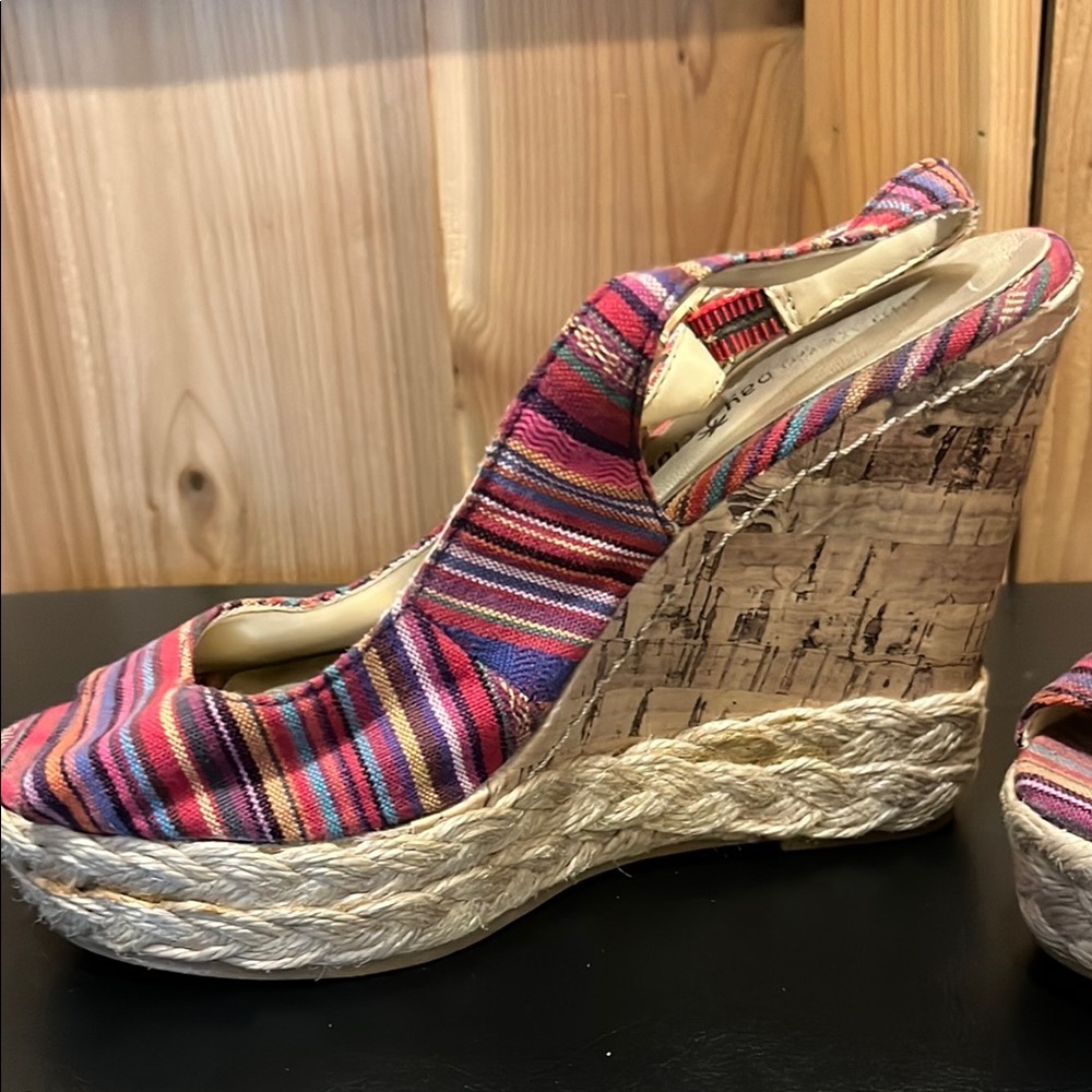 Montego Bay Club Pink and Purple Striped Wedges - Picture 3 of 11